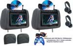 Myron Davis P7HDMLR  7" Dual Headrest Kit with Dual DVD