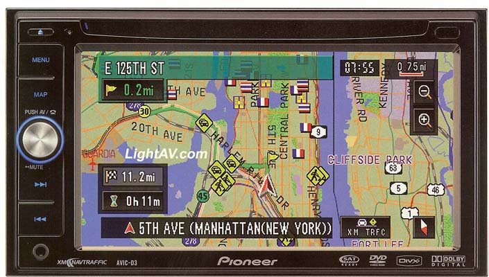 Pioneer AVIC-D3 Double DIN DVD Navigation System with 6.5" Motorized Touch Screen and seperate CD Slot